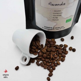 Café du Rwanda, gamme Gakenke Greengo, BIO Grain de Sail sachet et tasse