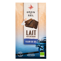 Tablette de chocolat au lait Fleur de sel - BIO - Grain de Sail - packaging - recto
