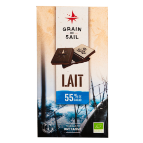 Tablette de chocolat au lait Intense 55% de cacao - BIO - Grain de Sail - packaging - recto