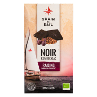 Tablette de chocolat noir raisins sarrasins torréfiés - BIO - Grain de Sail - packaging