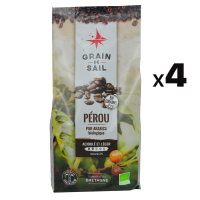 4 sachets de café 500 g grains Pérou