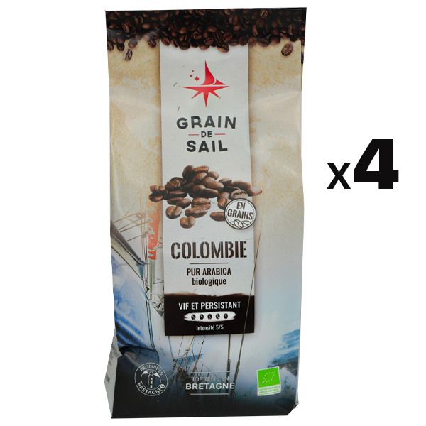 4 sachets de café grains 500 g Colombie