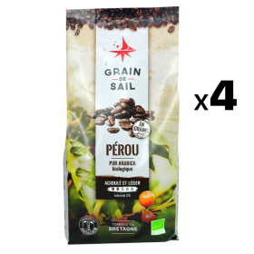 4 sachets de café 500 g grains Pérou