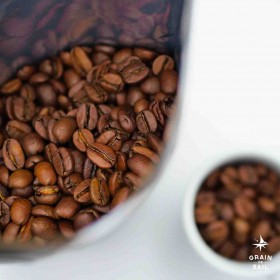 Café du Honduras, gamme Marcala, BIO Grain de Sail sachet zoom intérieur grains