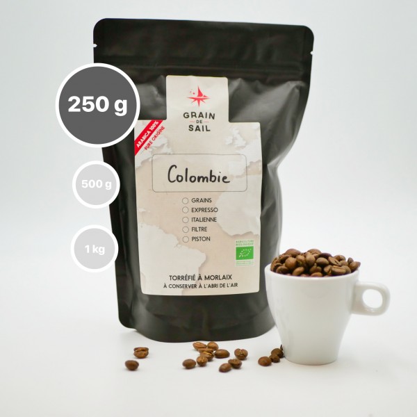 Café de Colombie bio Excelso - Pur Arabica - BIO - 250 g - Grain de Sail
