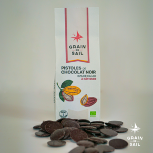 Sachet de 180 g de pistoles de chocolat - 62% de cacao -BIO