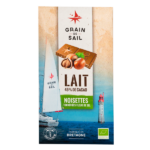 Tablette de chocolat au lait Noisettes Torréfiées et caramel - Bio - Grain de Sail - packaging - recto