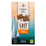 Tablette de chocolat au lait et noix de coco torréfiée - BIO - Grain de Sail - packaging - recto