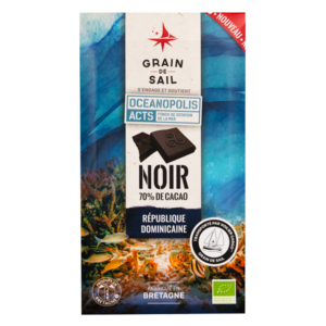Tablette de chocolat noir 70% de cacao, Origine République Dominicaine - recto