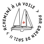Logo Label acheminé à la voile Noir et Rouge