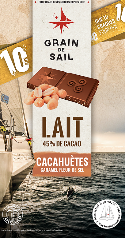 Tablette Lait Cacahuètes Caramel - Bandeau 10 ans
