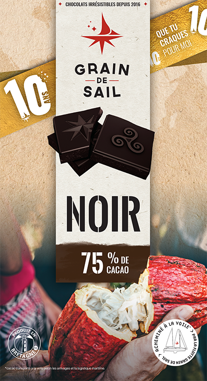 Tablette Noir 75% - Bandeau 10 ans