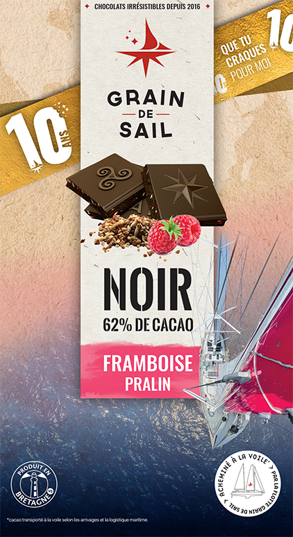 Tablette Noir Framboise Pralin - Bandeau 10 ans