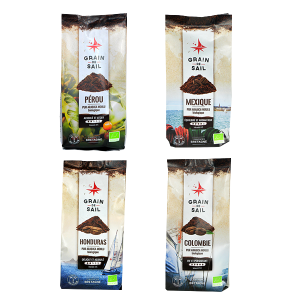 Pack de 4 cafés moulus Grain de Sail