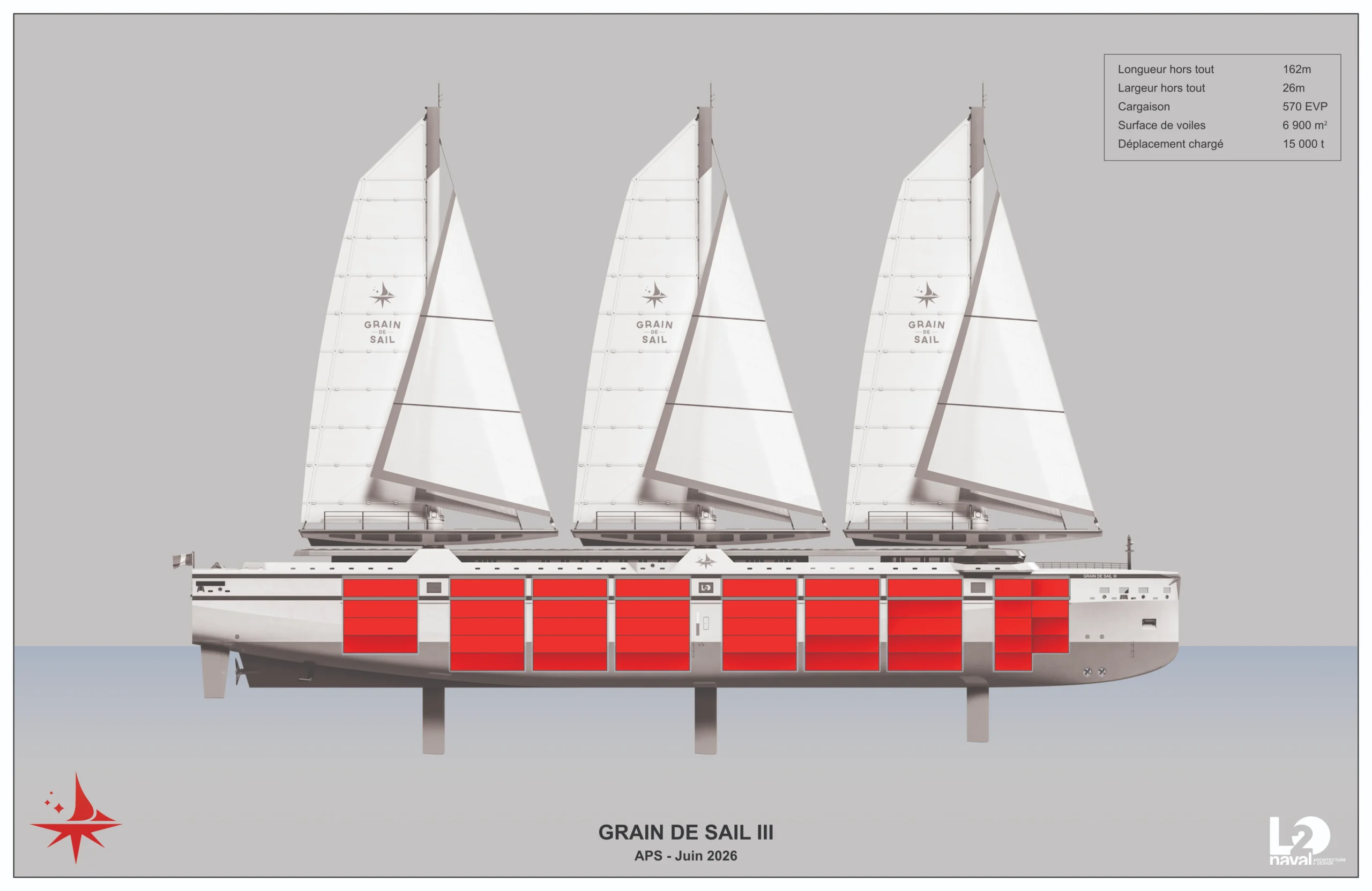Grain de Sail 3 - Illustration L2O Naval - Coupe longi