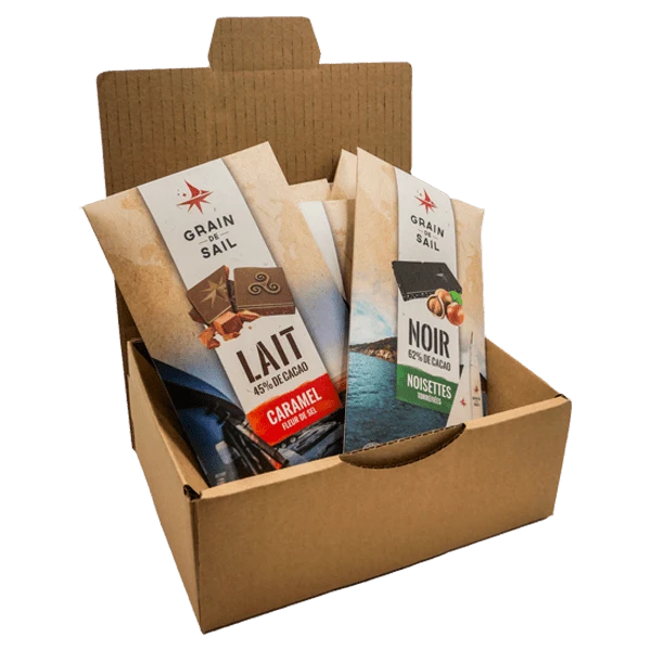 Coffret de tablettes de chocolat. PNG